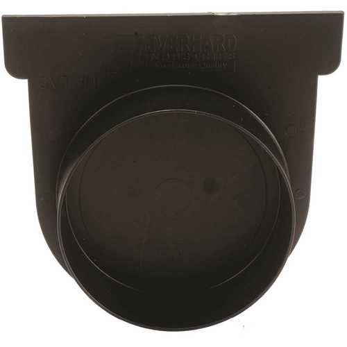 U.S. TRENCH DRAIN 83360 Deep Series Black End Cap and 3 in. Pipe Adaptor for Modular Trench and Channel Drain Systems
