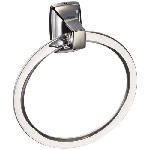 Contemporary Towel Ring with Clear Ring Bright Chrome Finish