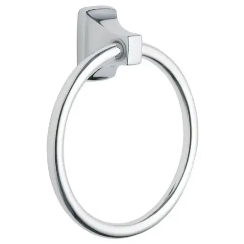 Contemporary Towel Ring with Metal Ring Bright Chrome Finish