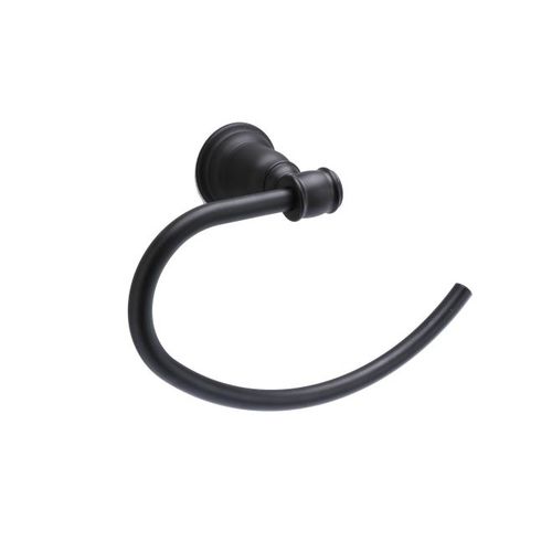 Charleston Collection Metal Open Towel Ring Matte Black Finish