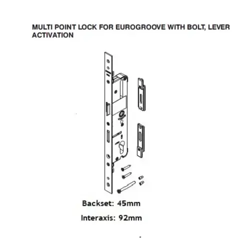 Balcony Door Lock With Bolt 45/92 Stainless Steel