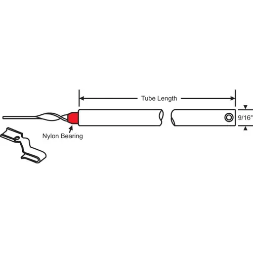 12in Clip On 5/8 Non Tilt Bal with 70-540a Bracket Attd white Tube