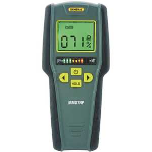 GENERAL TOOLS MANUFACTURING MMD7NP Moisture Meter, Pinless, Digital LCD with Tricolor Bar Graph