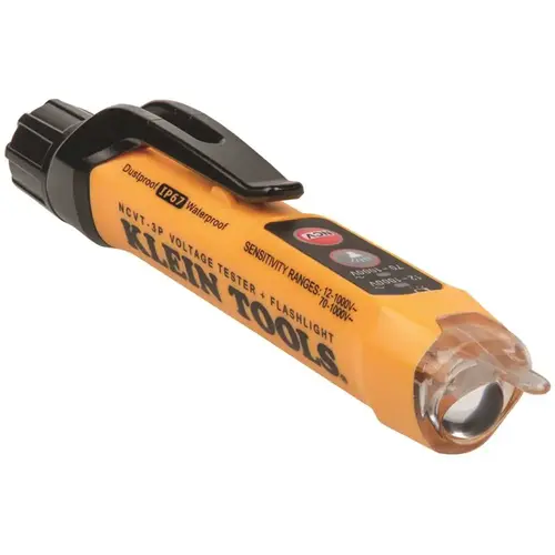 Klein Tools NCVT-3PR Dual Range Non-Contact Voltage Tester with Flashlight 12-Volt to 1000-Volt AC