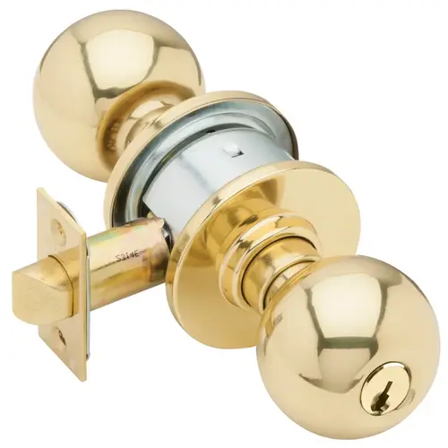 Cylindrical Lock Bright Brass