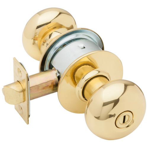 Lock Cylindrical Lock Bright Brass and Satin Chrome