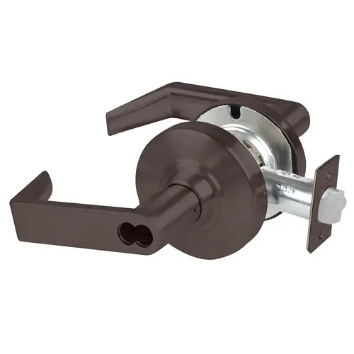 Grade 2 Storeroom Cylindrical Lock with Field Selectable Vandlgard, Rhodes Lever, SFIC Less Core, Oil-Rubbed Bronze Finish, Backset Extension, Non-handed Oil Rubbed Bronze