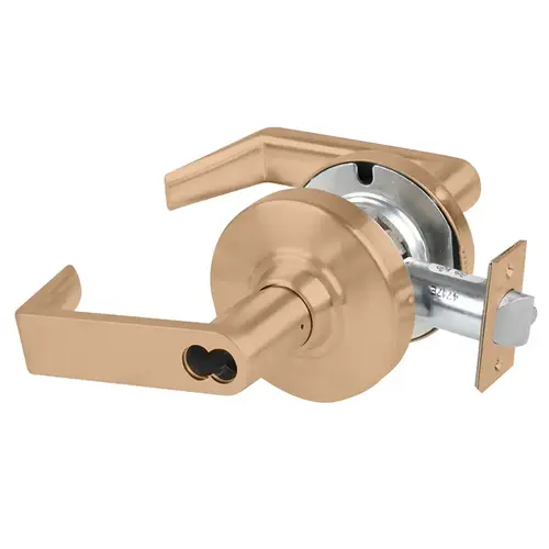 Grade 1 Corridor Lock, Rhodes Lever, Schlage FSIC Prep Less Core, 5 In. Backset Extension, Satin Bronze Finish, Non-handed Satin Bronze