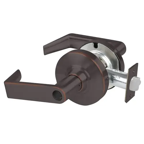 Grade 1 Corridor Lock, Rhodes Lever, Less Cylinder, 3-3/4" Backset, Aged Bronze Finish, Non-Handed Aged Bronze