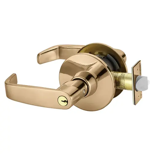 Cylindrical Lock Bright Bronze Plated Clear Coated