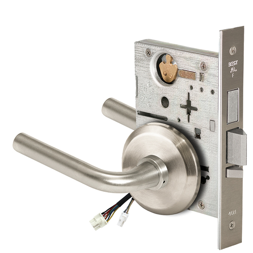 Electric Mortise Lock Satin Nickel Plated Clear Coated