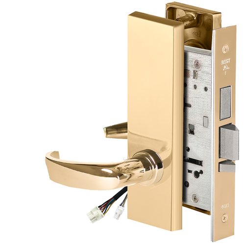 Electric Mortise Lock Bright Brass