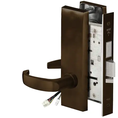 Electric Mortise Lock Satin Bronze Blackened Satin Relieved Clear Coated