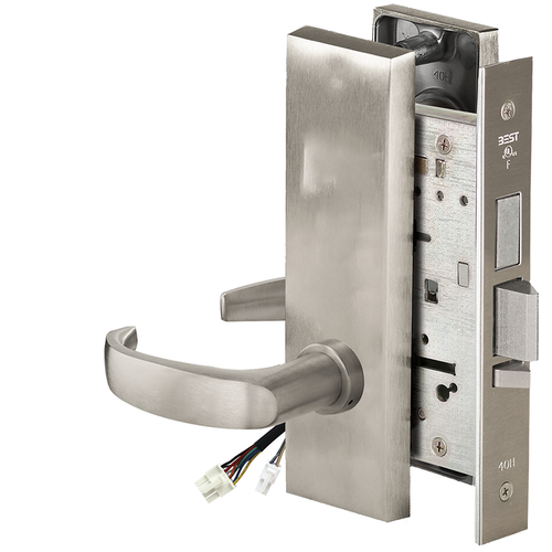 Electric Mortise Lock Satin Nickel Plated Clear Coated