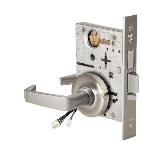 Electric Mortise Lock Satin Nickel Plated Clear Coated