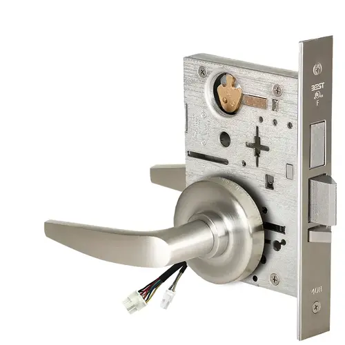 Electric Mortise Lock Satin Nickel Plated Clear Coated