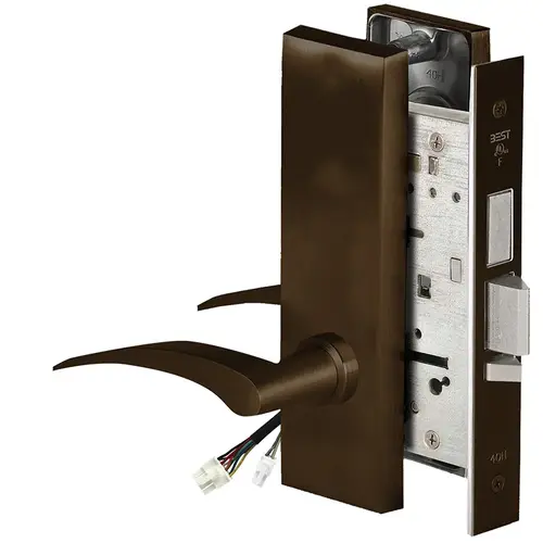 Electric Mortise Lock Satin Bronze Blackened Satin Relieved Clear Coated