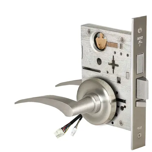 Electric Mortise Lock Satin Nickel Plated Clear Coated