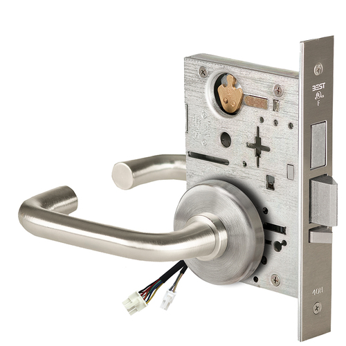 Electric Mortise Lock Satin Nickel Plated Clear Coated