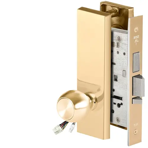 Electric Mortise Lock Bright Brass