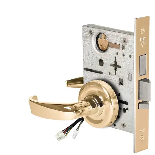 Electric Mortise Lock Bright Brass