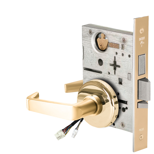 Electric Mortise Lock Bright Brass