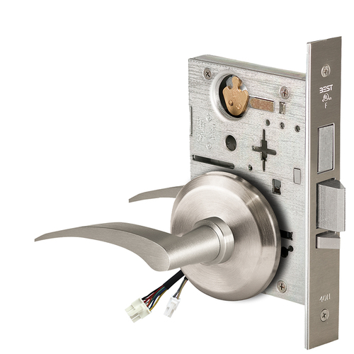 Electric Mortise Lock Satin Nickel Plated Clear Coated