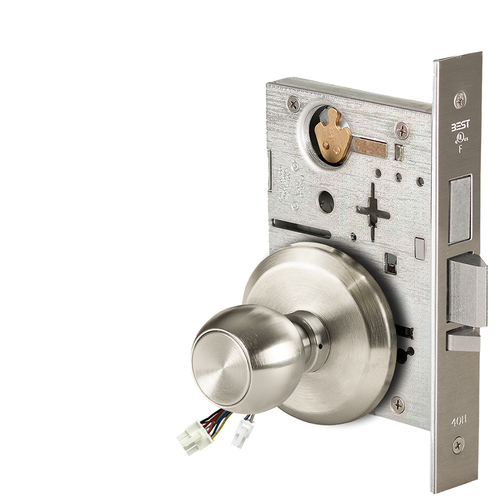 Electric Mortise Lock Satin Nickel Plated Clear Coated