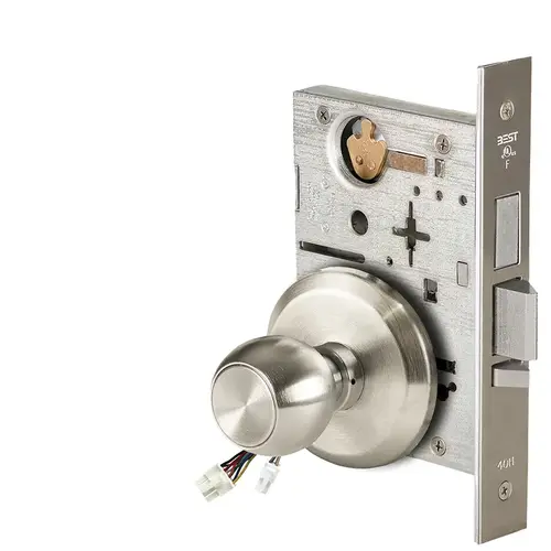 Electric Mortise Lock Satin Nickel Plated Clear Coated