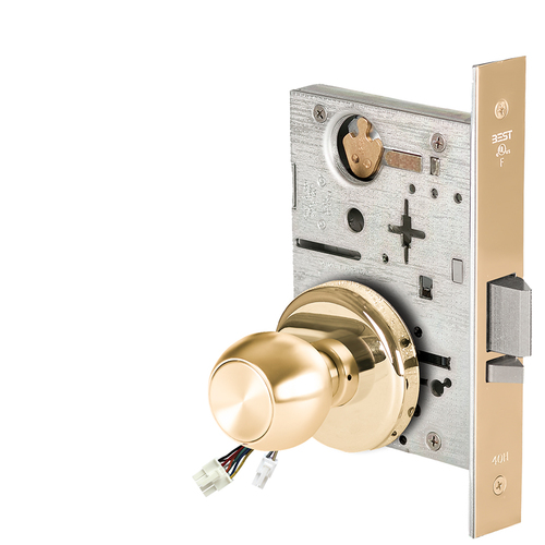 Electric Mortise Lock Bright Brass