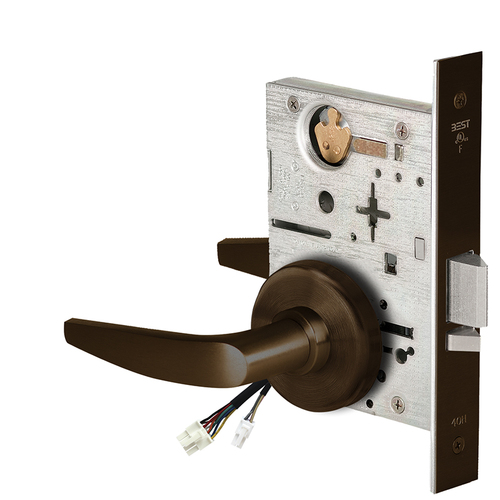 Electric Mortise Lock Satin Bronze Blackened Satin Relieved Clear Coated