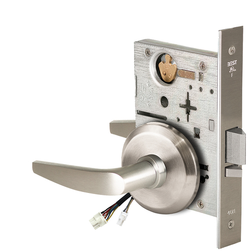 Electric Mortise Lock Satin Nickel Plated Clear Coated