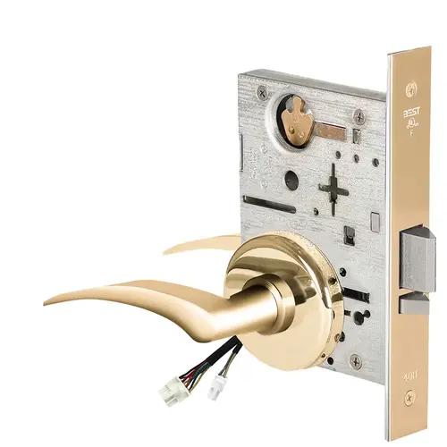 Electric Mortise Lock Bright Brass