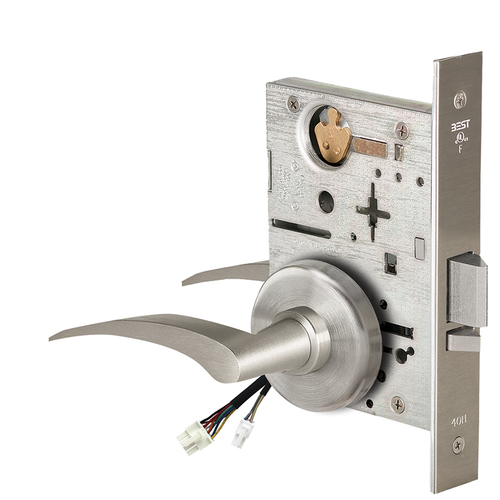 Electric Mortise Lock Satin Nickel Plated Clear Coated