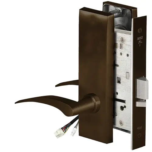 Electric Mortise Lock Satin Bronze Blackened Satin Relieved Clear Coated