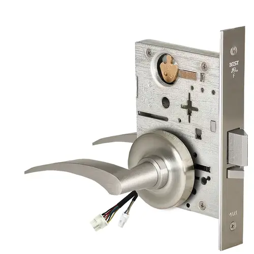 Electric Mortise Lock Satin Nickel Plated Clear Coated