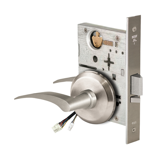 Electric Mortise Lock Satin Nickel Plated Clear Coated