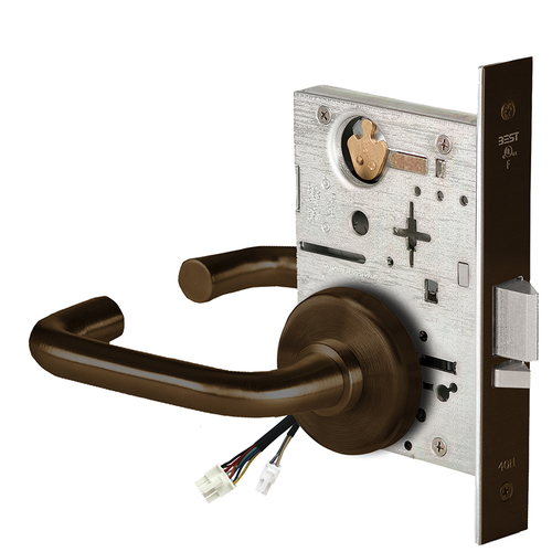 Electric Mortise Lock Satin Bronze Blackened Satin Relieved Clear Coated