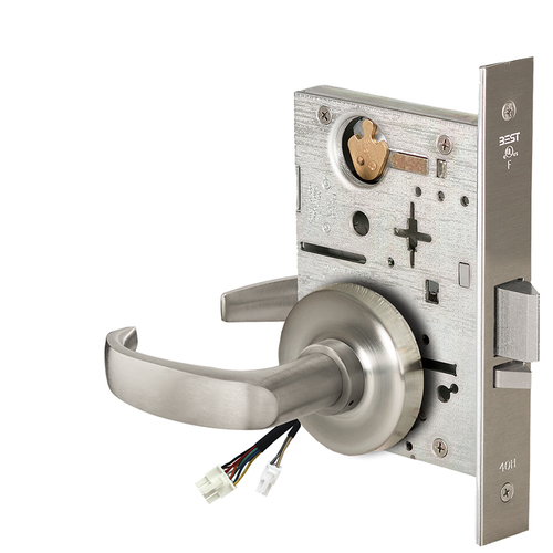 Electric Mortise Lock Satin Nickel Plated Clear Coated