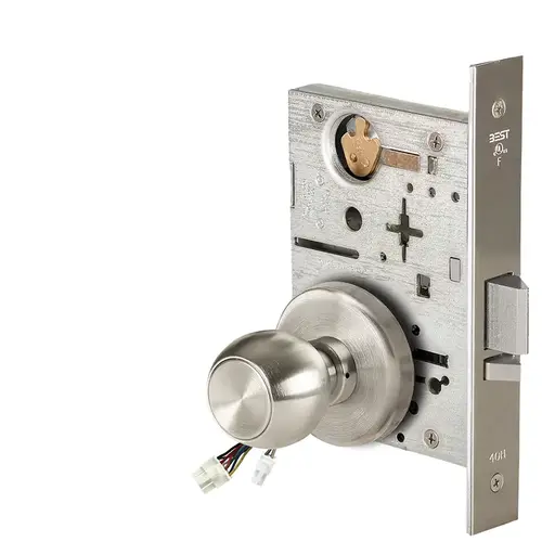 Electric Mortise Lock Satin Nickel Plated Clear Coated