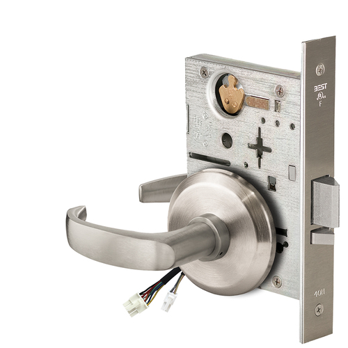 Electric Mortise Lock Satin Nickel Plated Clear Coated