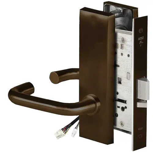 Electric Mortise Lock Satin Bronze Blackened Satin Relieved Clear Coated