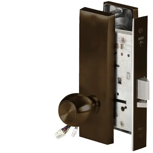 Electric Mortise Lock Satin Bronze Blackened Satin Relieved Clear Coated