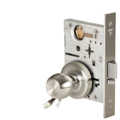 Electric Mortise Lock Satin Nickel Plated Clear Coated