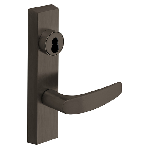 Grade 1 Exit Device Trim, Storeroom Function, Key Unlocks Trim, Trim Retracts Latch/Trim Relocks when Key is Removed, For Rim (8800) and NB8700 Series Devices, Sargent LFIC Less Core, B Lever, RHR, Dark Oxidized Satin Bronze Oil Rubbed Dark Oxidized Satin Bronze Oil Rubbed