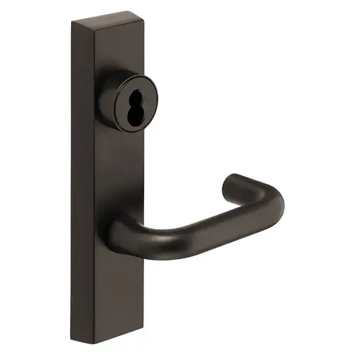 Grade 1 Exit Device Trim, Storeroom Function, Key Unlocks Trim, Trim Retracts Latch/Trim Relocks when Key is Removed, For Surface Vertical Rod and Mortise (8700, 8900 Series) Devices, Sargent LFIC Less Core, J Lever, RHR, Dark Oxidized Statuary Bronze Clear Coated Dark Oxidized Statuary Bronze Clear Coated