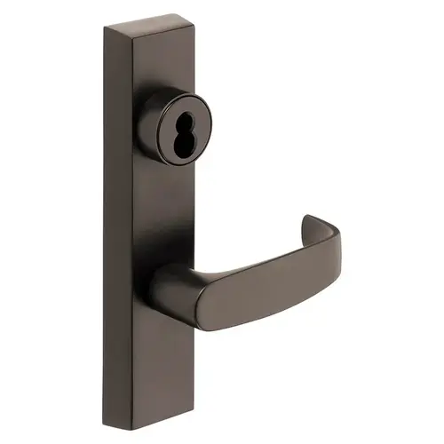 Grade 1 Exit Device Trim, Classroom Function, Freewheeling Trim, Key Outside Unlocks/Locks Trim, For Surface Vertical Rod and Mortise (8700, 8900 Series) Devices, Sargent LFIC Less Core, L Lever, LHR, Oxidized Satin Bronze Relieved Clear Coated Oxidized Satin Bronze Relieved Clear Coated