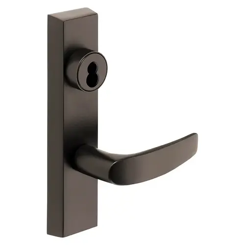 Grade 1 Exit Device Trim, Classroom Function, Freewheeling Trim, Key Outside Unlocks/Locks Trim, For Surface Vertical Rod and Mortise (8700, 8900 Series) Devices, Sargent LFIC Less Core, B Lever, RHR, Oxidized Satin Bronze Relieved Clear Coated Oxidized Satin Bronze Relieved Clear Coated