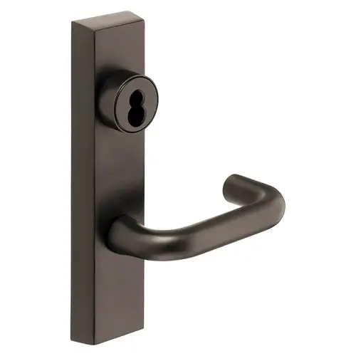 Grade 1 Exit Device Trim, Storeroom Function, Key Unlocks Trim, Trim Retracts Latch/Trim Relocks when Key is Removed, For Rim (8800) and NB8700 Series Devices, Sargent LFIC Less Core, J Lever, RHR, Oxidized Satin Bronze Relieved Clear Coated Oxidized Satin Bronze Relieved Clear Coated