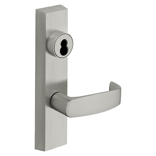 Fail Secure Trim, Power Off Locks Lever, Key Retracts Latch, Sargent LFIC Less Core, 1-3/4" Mortise Cylinder, 12V, RHR, L Lever, Satin Chrome